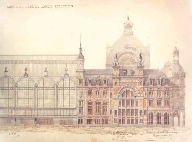 Anvers central façade du coté du jardin zoologique